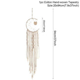 DreamLoom Mond-Dekoration Makramee | Traumfänger Wandteppich | Boho Chic Wanddeko