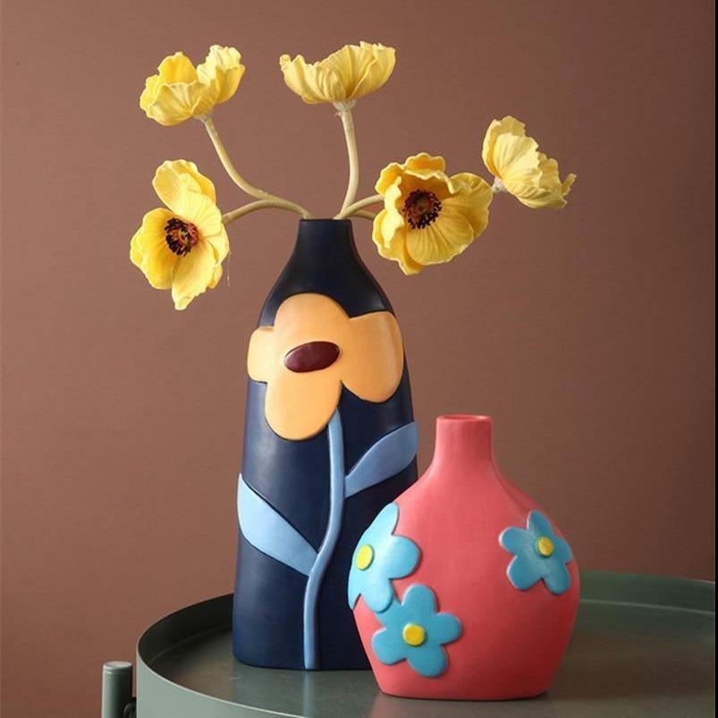 FloraCut Keramik Blumenvasen mit Ausschnitt-Design | Stilvolle Deko-Vasen | Verschiedene Farben
