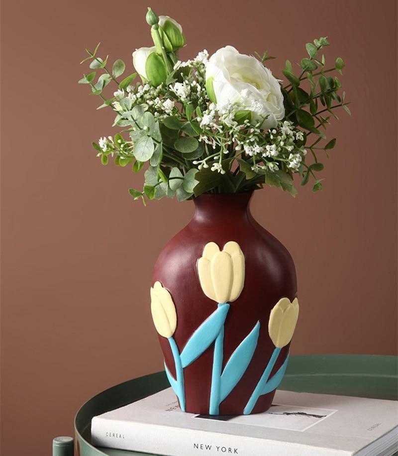 FloraCut Keramik Blumenvasen mit Ausschnitt-Design | Stilvolle Deko-Vasen | Verschiedene Farben