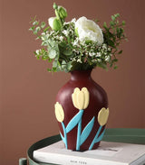 FloraCut Keramik Blumenvasen mit Ausschnitt-Design | Stilvolle Deko-Vasen | Verschiedene Farben