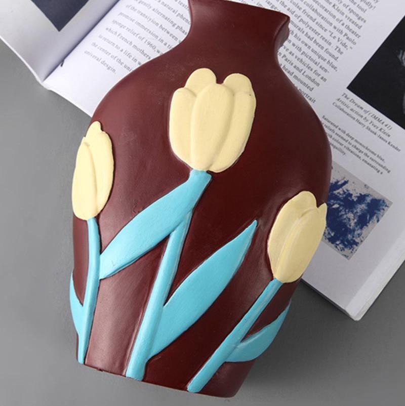 FloraCut Keramik Blumenvasen mit Ausschnitt-Design | Stilvolle Deko-Vasen | Verschiedene Farben