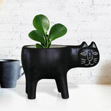 KittyCharm Glasiertes Keramik-Pflanzgefäß | Katzen-Design | Stilvolle Deko
