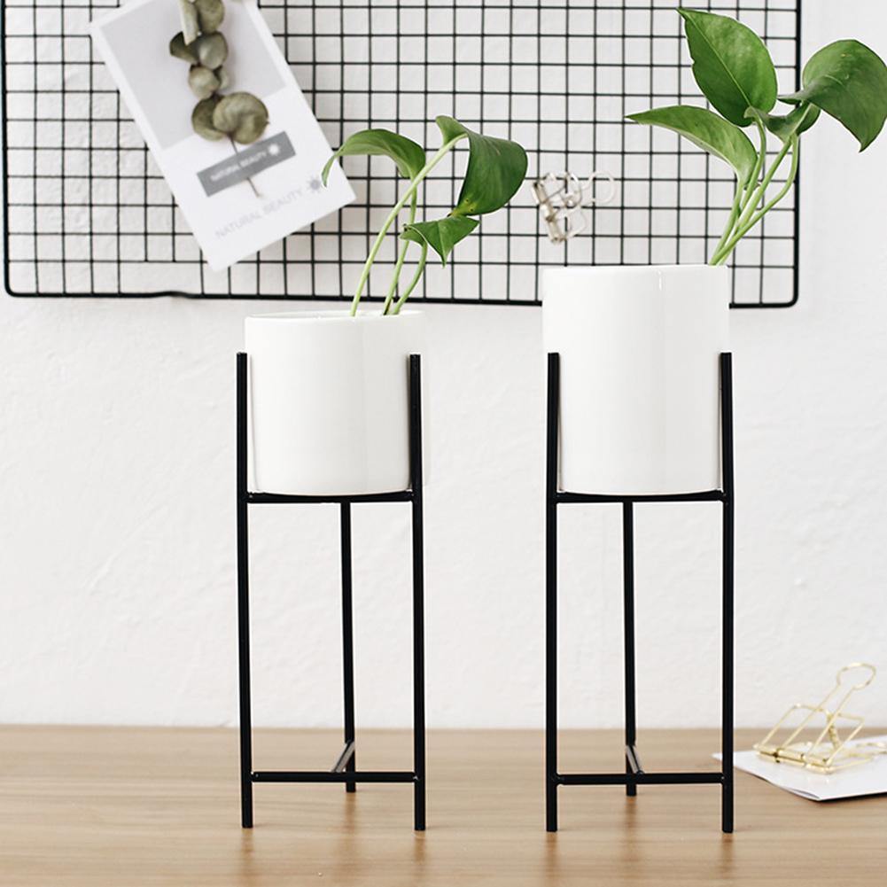 PlanteraLux Keramiktopf mit Metallständer | Modernes Design | Pflanzenhalter für Zuhause & Büro