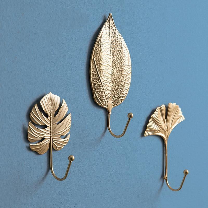 LeafLuxe Metall Wandhaken im Blätterdesign | Elegantes & Funktionales Dekor | In Gold & Blau erhältlich