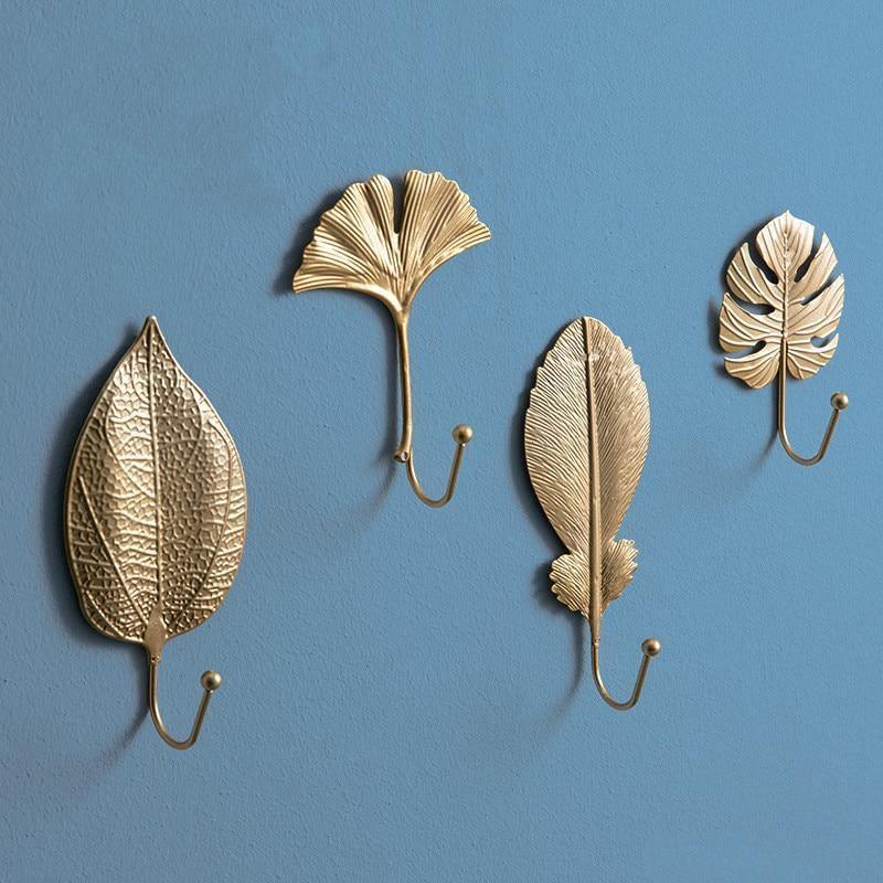 LeafLuxe Metall Wandhaken im Blätterdesign | Elegantes & Funktionales Dekor | In Gold & Blau erhältlich