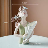 ButterflyAura Mädchenfigur Deko | Stilvolle Schmetterlings-Mädchen Ornamente | Vase & Tablett Design