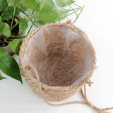 JuteNest Hängender Jutekorb für Pflanzen | Handgewebt | Boho-Stil | Ideal für Innen & Außen