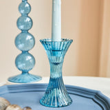 GlowArt Vintage Glas Kerzenständer | Eleganter Spitzkerzenhalter | Dekoration für Zuhause | Zeitloses Design