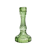 GlowArt Vintage Glas Kerzenständer | Eleganter Spitzkerzenhalter | Dekoration für Zuhause | Zeitloses Design