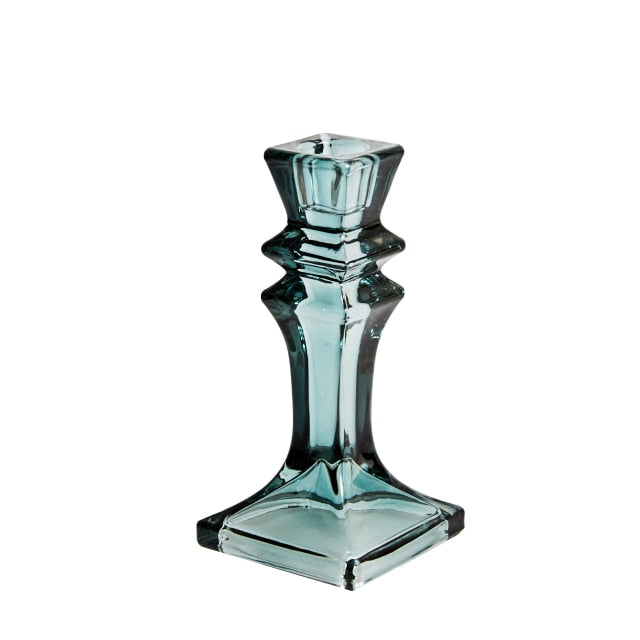 GlowArt Vintage Glas Kerzenständer | Eleganter Spitzkerzenhalter | Dekoration für Zuhause | Zeitloses Design