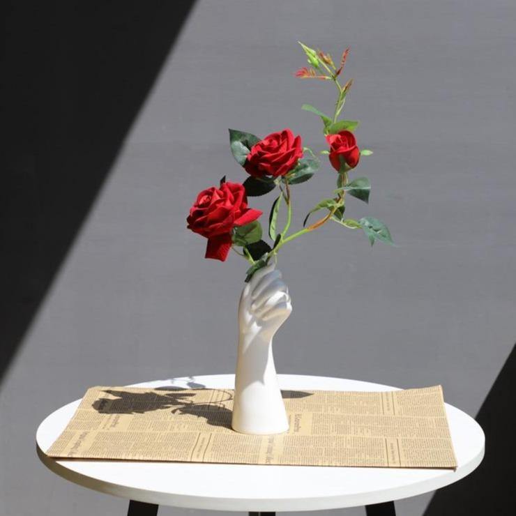 HandVase White Ceramic Blumenvasen | Kreatives Hand-Design | Stilvolle Tischdeko