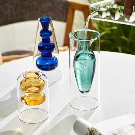 Groova Moderne Glasvasen | Einzigartiges Design | Farbenfrohe Dekoration für Zuhause & Büro