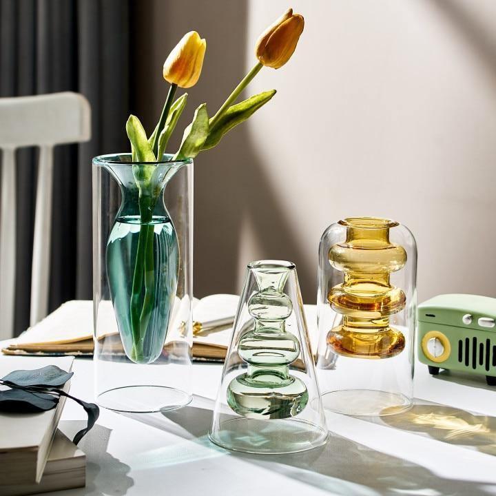 Groova Moderne Glasvasen | Einzigartiges Design | Farbenfrohe Dekoration für Zuhause & Büro