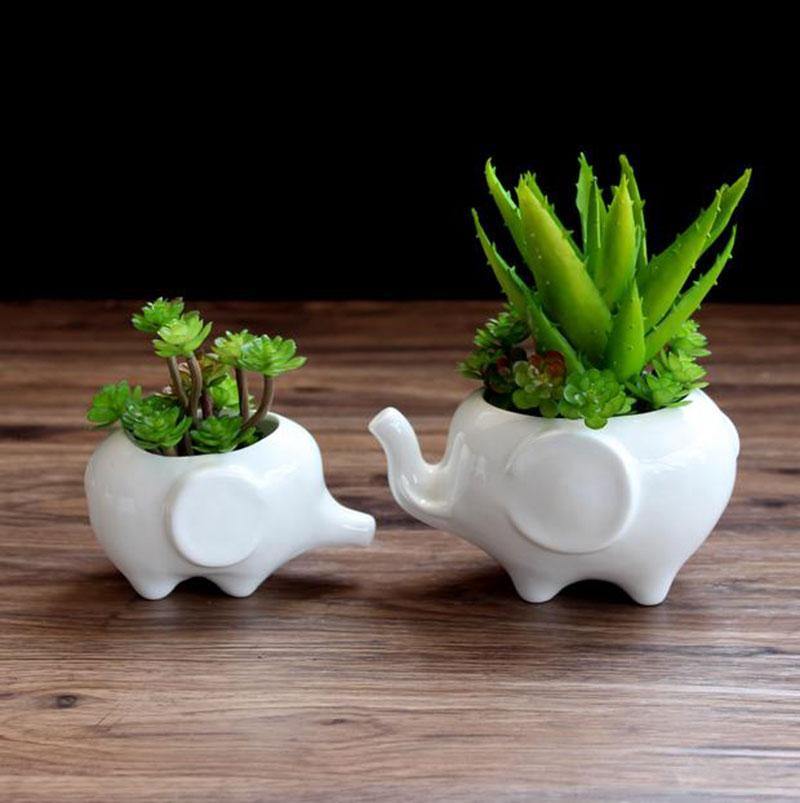 ElephantCharm Keramik Pflanztopf | Tierisches Design | Perfekt für Sukkulenten & Kräuter