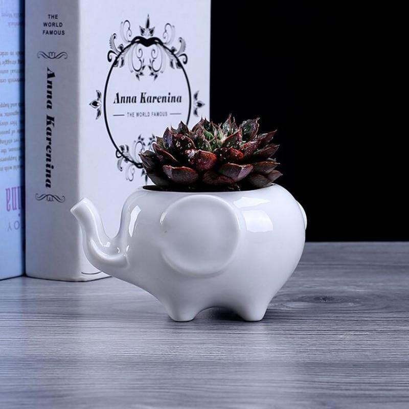 ElephantCharm Keramik Pflanztopf | Tierisches Design | Perfekt für Sukkulenten & Kräuter