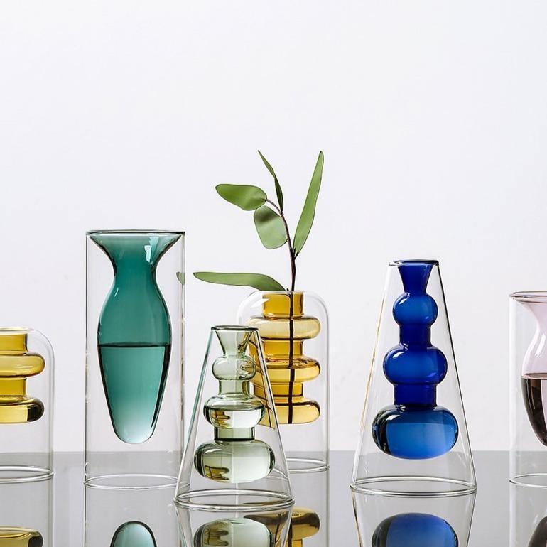 Groova Moderne Glasvasen | Einzigartiges Design | Farbenfrohe Dekoration für Zuhause & Büro