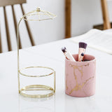 LustraGold Ceramic Swirl Planter mit Goldständer | Eleganter Keramiktopf | Stilvolle Pflanzenhalterung für Zuhause