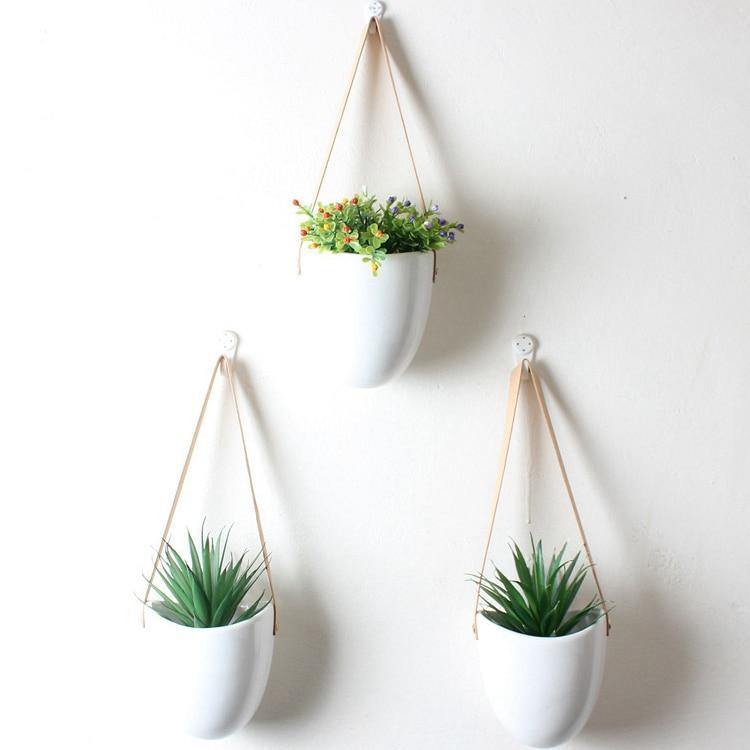 HangingCharm Keramik-Hängepflanzgefäße in Taschenform | Stilvolle Pflanzenhalter | Dekoration für Zuhause & Garten