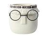 FaceArt Keramik Blumentopf mit Brille & Stirnband | Modernes Design | Dekorative Pflanzenvase