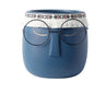 FaceArt Keramik Blumentopf mit Brille & Stirnband | Modernes Design | Dekorative Pflanzenvase