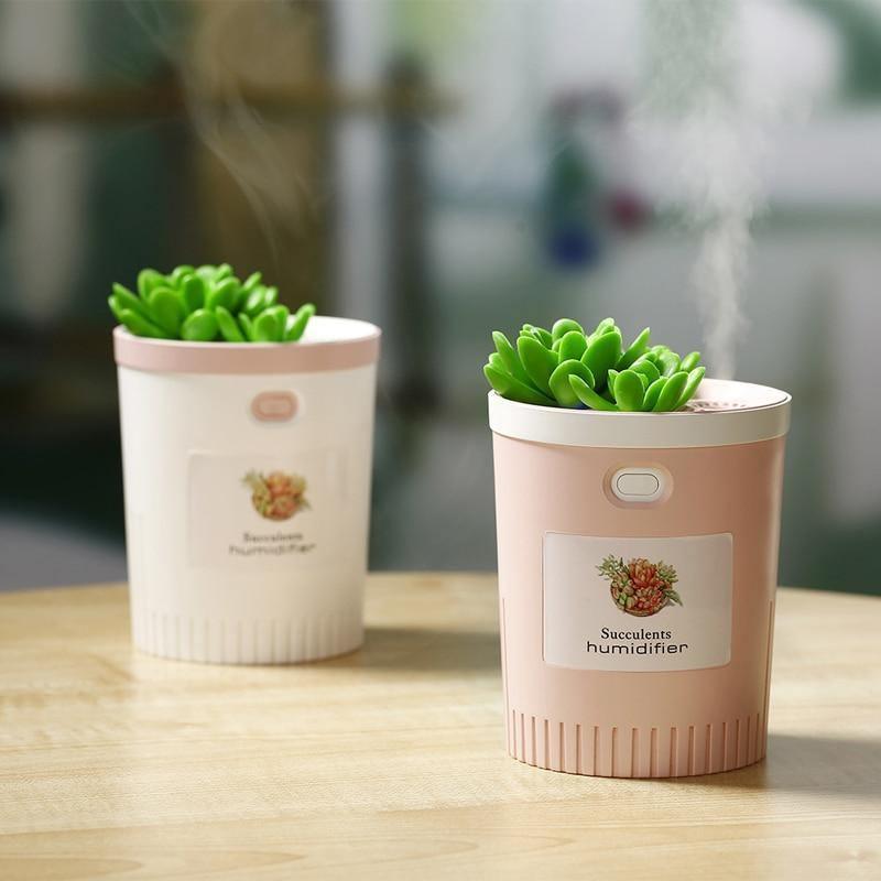 MistBloom Mini USB Luftbefeuchter mit Sukkulentendesign | Kompakt | Leise | Für Zuhause & Büro