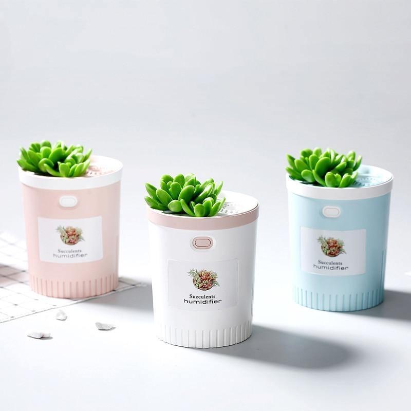 MistBloom Mini USB Luftbefeuchter mit Sukkulentendesign | Kompakt | Leise | Für Zuhause & Büro