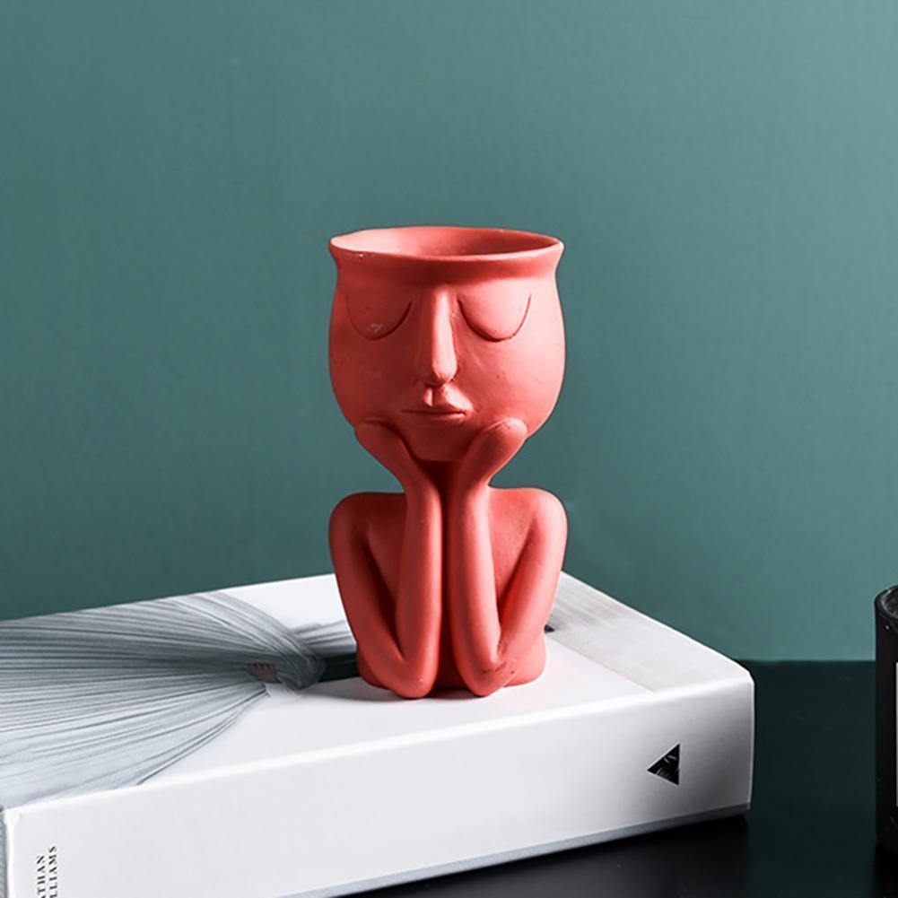 FaceRest Keramik Pflanztopf | Stilvoller Gesichts-Pflanzentopf | Einzigartige Deko für Zuhause & Büro