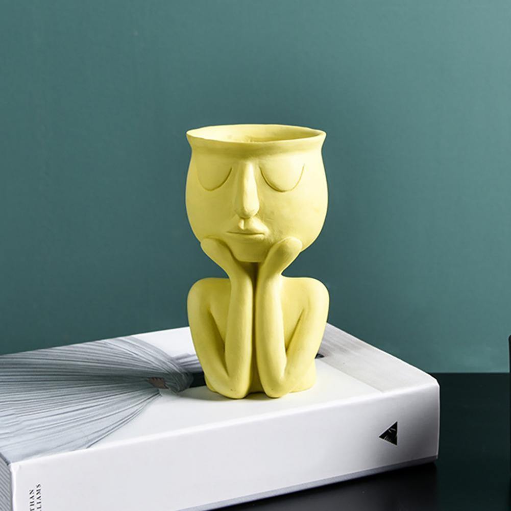 FaceRest Keramik Pflanztopf | Stilvoller Gesichts-Pflanzentopf | Einzigartige Deko für Zuhause & Büro