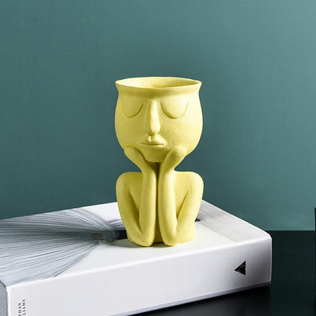 FaceRest Keramik Pflanztopf | Stilvoller Gesichts-Pflanzentopf | Einzigartige Deko für Zuhause & Büro