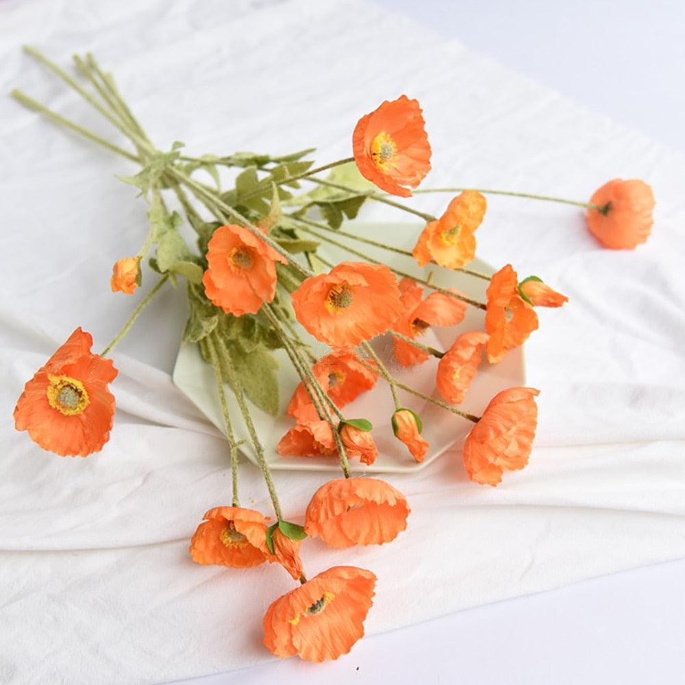 BloomCharm Künstliche Blumen Deko | Realistische Mohnblumen | Verschiedene Farben & Größen