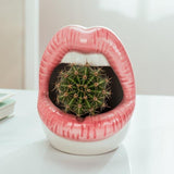 KissBloom Lippen-Keramik Blumentopf | Einzigartiges Design | Für Pflanzen & Deko | In Rot, Rosa & Lila