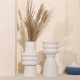 VaseLina Keramikvase | Elegantes Weißes Design | Tapered & Center Rings | Stilvolle Deko
