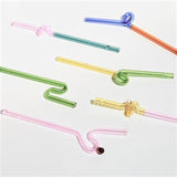 GlassLuxe Twist Glasstrohhalm Set | Bunte Trinkhalme | Nachhaltig & Wiederverwendbar | Für Cocktails & Smoothies