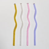 GlassLuxe Twist Glasstrohhalm Set | Bunte Trinkhalme | Nachhaltig & Wiederverwendbar | Für Cocktails & Smoothies