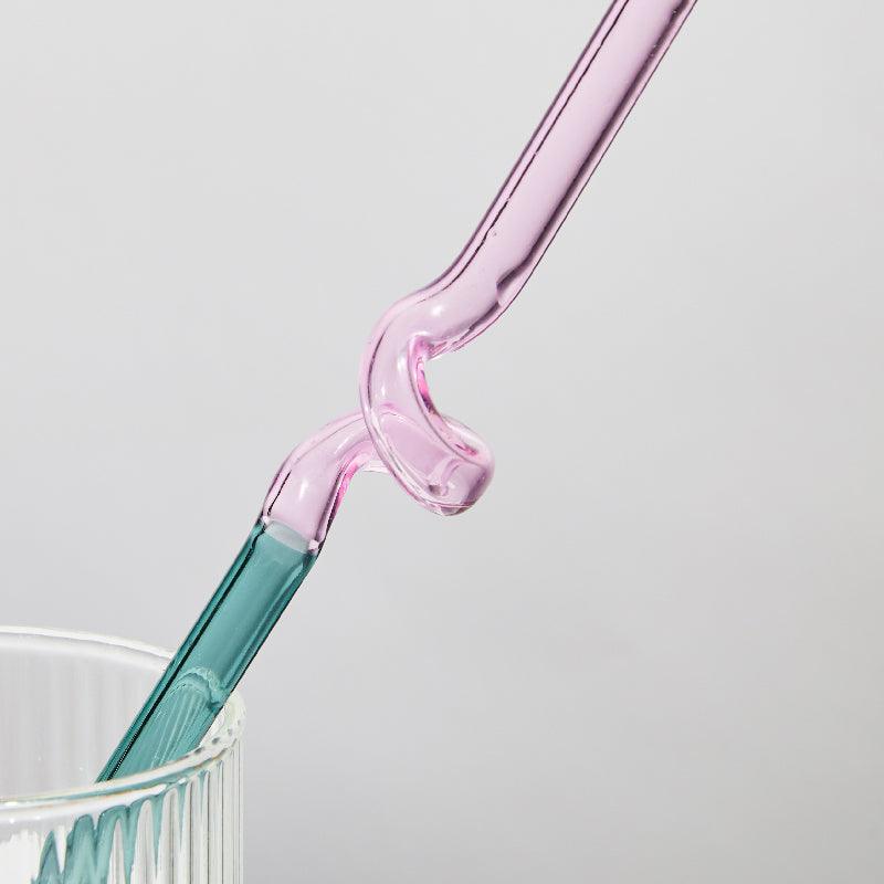 GlassLuxe Twist Glasstrohhalm Set | Bunte Trinkhalme | Nachhaltig & Wiederverwendbar | Für Cocktails & Smoothies