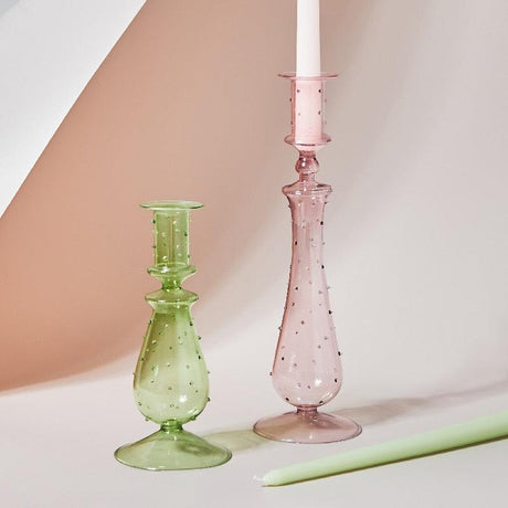 GlowCharm Pastellglas Kerzenhalter | Dekorative Kerzenständer | Elegante Tischdeko