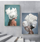 FloraMuse Abstrakte Blumenmuster Leinwanddruck | Elegante Wandkunst | Moderne Dekoration für Zuhause