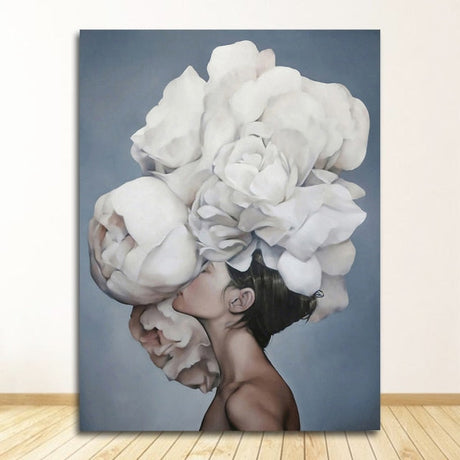 FloraMuse Abstrakte Blumenmuster Leinwanddruck | Elegante Wandkunst | Moderne Dekoration für Zuhause