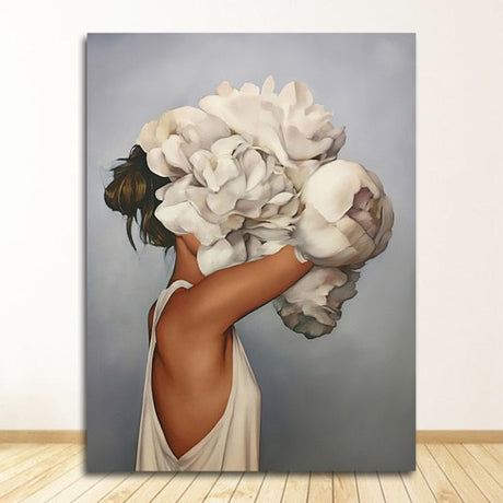 FloraMuse Abstrakte Blumenmuster Leinwanddruck | Elegante Wandkunst | Moderne Dekoration für Zuhause