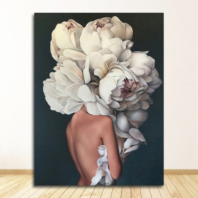 FloraMuse Abstrakte Blumenmuster Leinwanddruck | Elegante Wandkunst | Moderne Dekoration für Zuhause