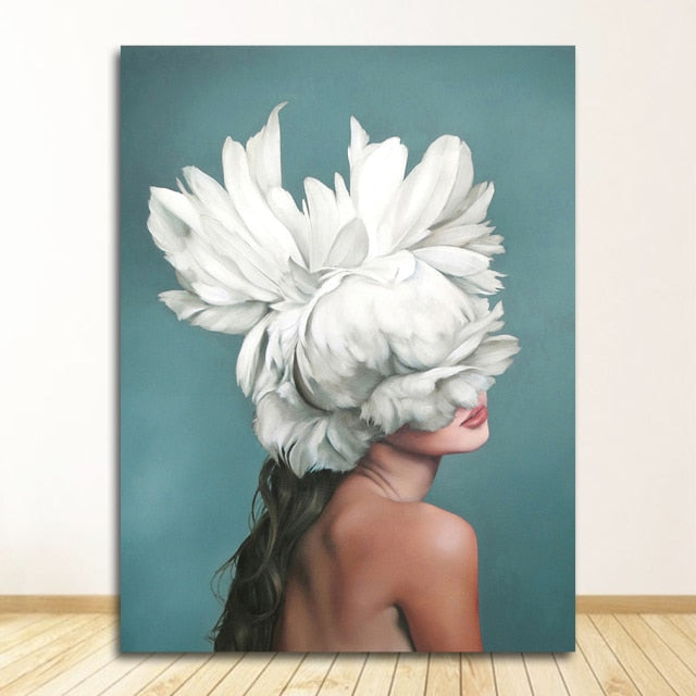 FloraMuse Abstrakte Blumenmuster Leinwanddruck | Elegante Wandkunst | Moderne Dekoration für Zuhause