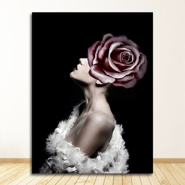 FloraMuse Abstrakte Blumenmuster Leinwanddruck | Elegante Wandkunst | Moderne Dekoration für Zuhause
