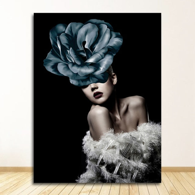 FloraMuse Abstrakte Blumenmuster Leinwanddruck | Elegante Wandkunst | Moderne Dekoration für Zuhause