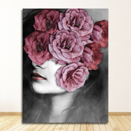 FloraMuse Abstrakte Blumenmuster Leinwanddruck | Elegante Wandkunst | Moderne Dekoration für Zuhause