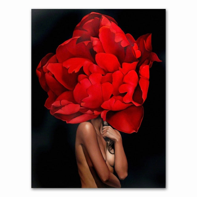 FloraMuse Abstrakte Blumenmuster Leinwanddruck | Elegante Wandkunst | Moderne Dekoration für Zuhause