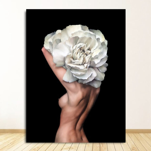 FloraMuse Abstrakte Blumenmuster Leinwanddruck | Elegante Wandkunst | Moderne Dekoration für Zuhause