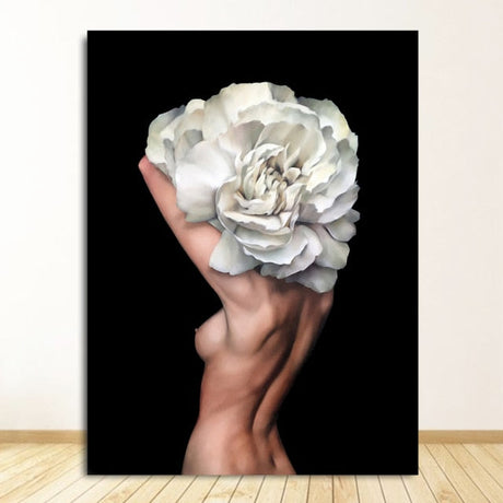 FloraMuse Abstrakte Blumenmuster Leinwanddruck | Elegante Wandkunst | Moderne Dekoration für Zuhause