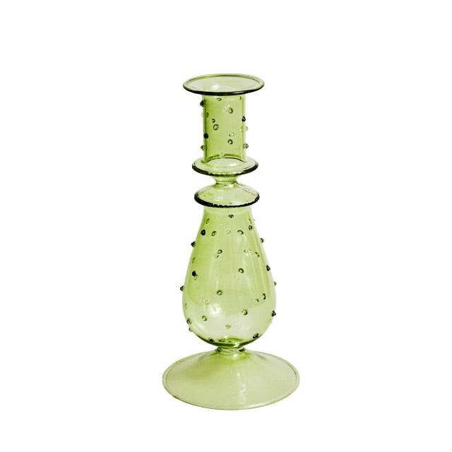GlowCharm Pastellglas Kerzenhalter | Dekorative Kerzenständer | Elegante Tischdeko
