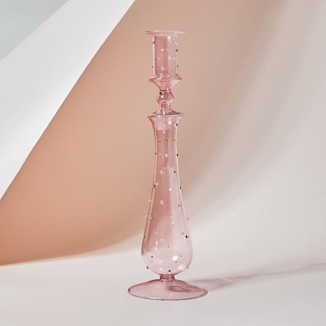 GlowCharm Pastellglas Kerzenhalter | Dekorative Kerzenständer | Elegante Tischdeko