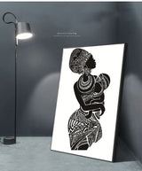 EthniArt Motherly Bond Leinwanddruck | Afrikanische Mutter-Kind Kunst | Elegante Wanddekoration